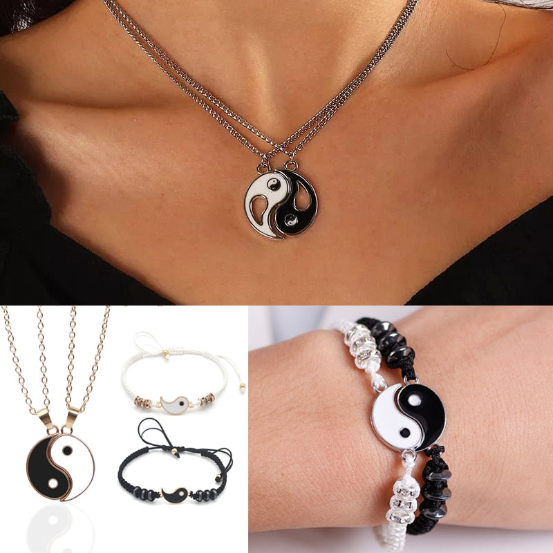 Couple Necklace + Bracelet Ying & Yang