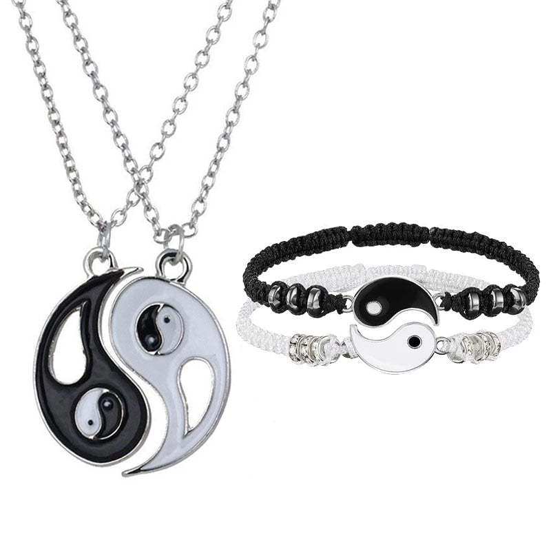 Couple Necklace + Bracelet Ying & Yang